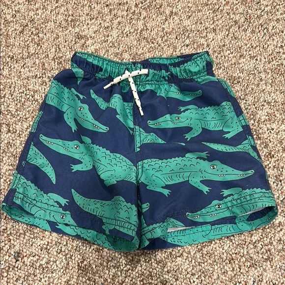Mini Boden Boys Tropical Swim Shorts Trio - Sharks, Crocodiles & Parrots - Picture 6 of 13